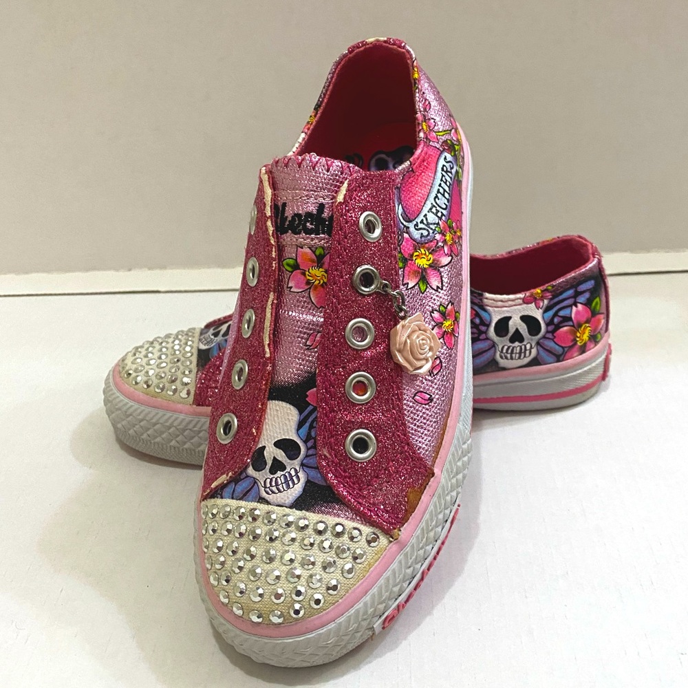 Sketchers Twinkle Toes Laceless Low Top Sneaker